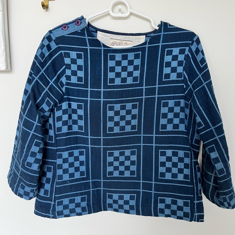 Ace & Jig Blue Checkered Top